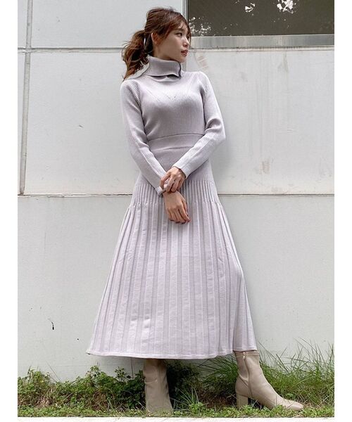 タートルネックリブフレアワンピース ワンピース Dazzlin ダズリン のファッション通販 Zozotown