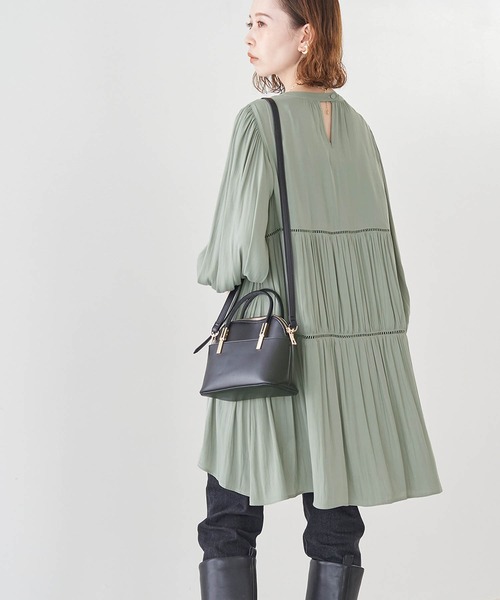 ROPE' PICNIC（ロペピクニック）の「【emur】ティアードハシゴレース使いブラウス（シャツ/ブラウス・レディース・ブラック/キナリ/ライトグリーン・38）」の3枚目の写真