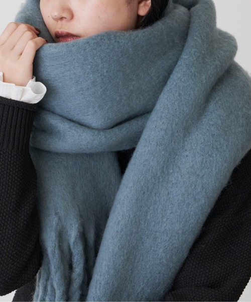 Libra Cue(リブラ キュー)の「モヘアタッチボリュームストール(ストール/ショール・レディース・ブラック/グリーン/ブルーグレー/マスタード/モカ/アイボリー・FREE)」の21枚目の写真