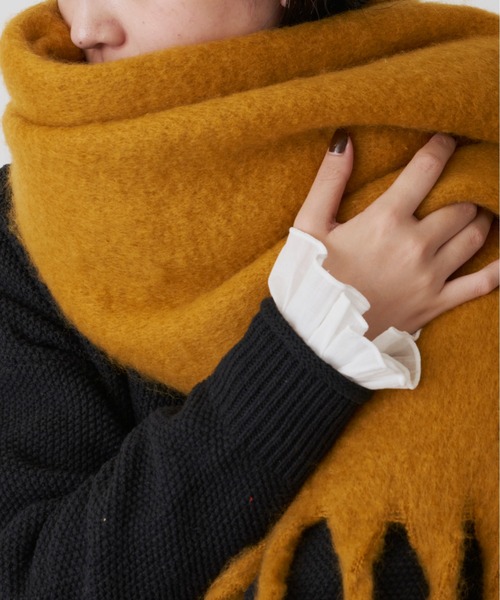 Libra Cue(リブラ キュー)の「モヘアタッチボリュームストール(ストール/ショール・レディース・ブラック/グリーン/ブルーグレー/マスタード/モカ/アイボリー・FREE)」の20枚目の写真