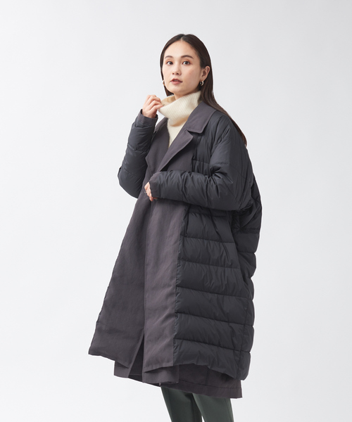 qualite（カリテ）の「ダブルボタンリバーシブルダウン（ダウンジャケット/コート・レディース・ベージュ/チャコールグレー・36/38/40）」の8枚目の写真