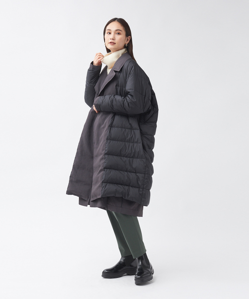 qualite（カリテ）の「ダブルボタンリバーシブルダウン（ダウンジャケット/コート・レディース・ベージュ/チャコールグレー・36/38/40）」の9枚目の写真