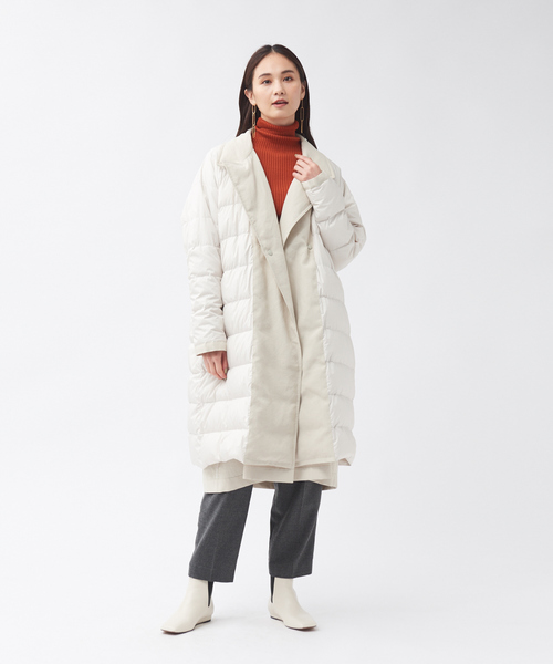 qualite（カリテ）の「ダブルボタンリバーシブルダウン（ダウンジャケット/コート・レディース・ベージュ/チャコールグレー・36/38/40）」の14枚目の写真