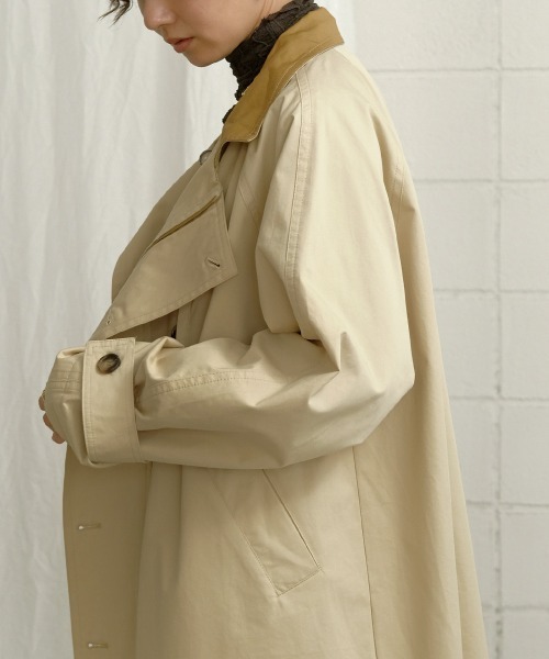 Bab（バブ）の「オーバーサイズ配色パイピングスタンドカラートレンチコート（トレンチコート・レディース・ベージュ/アイボリー/ベージュ系その他・M）」の18枚目の写真
