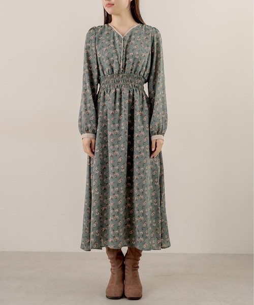 OLIVE des OLIVE(オリーブデオリーブ)の「配色パイピングVネックワンピース(ワンピース・レディース・ライトブラウン/ブラック/オフホワイト/グリーン/ラベンダー・FREE)」の21枚目の写真