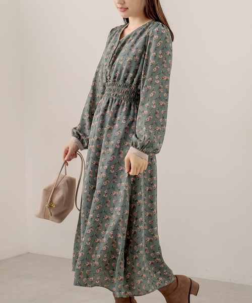 OLIVE des OLIVE(オリーブデオリーブ)の「配色パイピングVネックワンピース(ワンピース・レディース・ライトブラウン/ブラック/オフホワイト/グリーン/ラベンダー・FREE)」の8枚目の写真