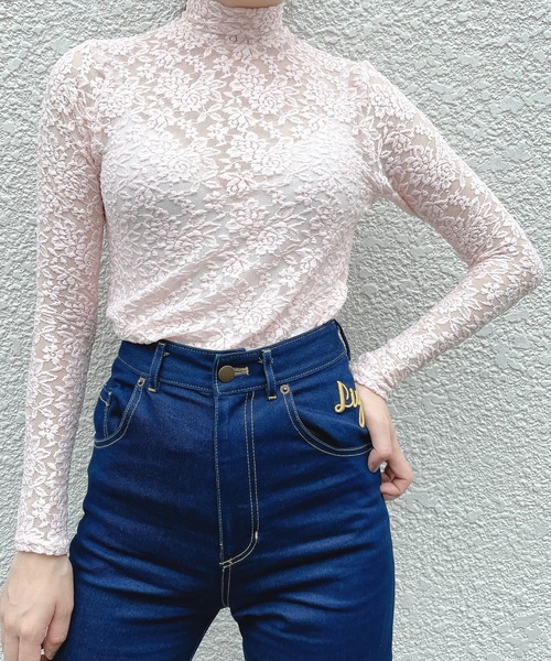 lilLilly（リルリリー）の「レースハイネックトップス（Tシャツ/カットソー・レディース・ホワイト/ブラック/ピンク・FREE）」の17枚目の写真