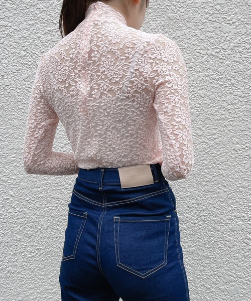 lilLilly（リルリリー）の「レースハイネックトップス（Tシャツ/カットソー・レディース・ホワイト/ブラック/ピンク・FREE）」の18枚目の写真