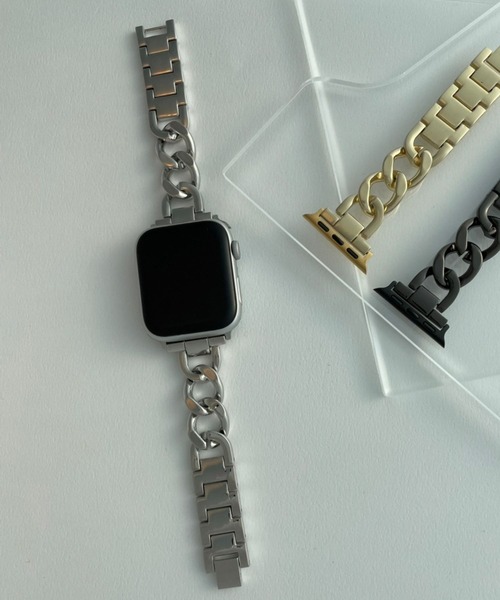 Me%（ミィパーセント）の「AppleWatchチェーンバンド【UNISEX】【全サイズ対応】（デジタル腕時計・レディース・ブラック/シルバー/ゴールド・MEDIUM/LARGE）」の3枚目の写真
