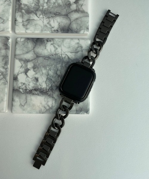 Me%（ミィパーセント）の「AppleWatchチェーンバンド【UNISEX】【全サイズ対応】（デジタル腕時計・レディース・ブラック/シルバー/ゴールド・MEDIUM/LARGE）」の2枚目の写真