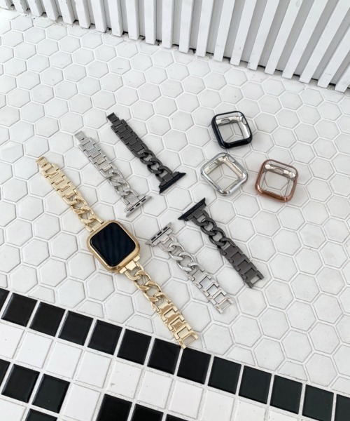 Me%（ミィパーセント）の「AppleWatchチェーンバンド【UNISEX】【全サイズ対応】（デジタル腕時計・レディース・ブラック/シルバー/ゴールド・MEDIUM/LARGE）」の11枚目の写真