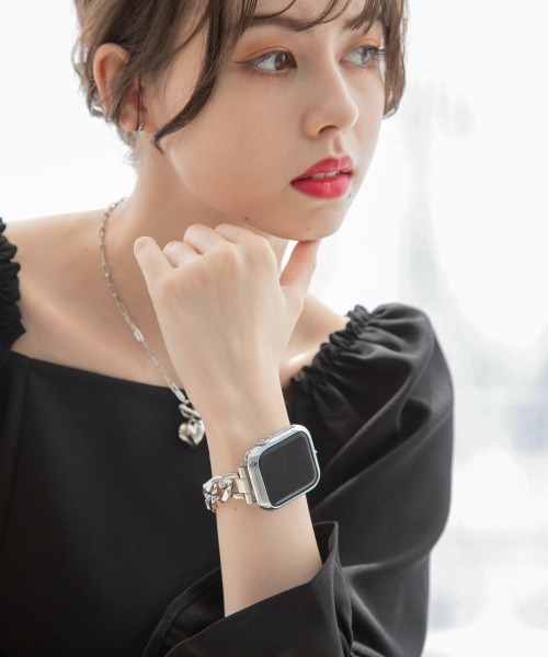 Me%（ミィパーセント）の「AppleWatchチェーンバンド【UNISEX】【全サイズ対応】（デジタル腕時計・レディース・ブラック/シルバー/ゴールド・MEDIUM/LARGE）」の5枚目の写真