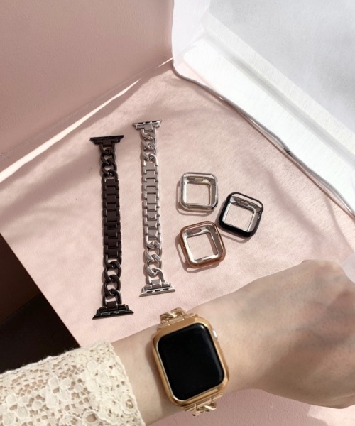Me%（ミィパーセント）の「AppleWatchチェーンバンド【UNISEX】【全サイズ対応】（デジタル腕時計・レディース・ブラック/シルバー/ゴールド・MEDIUM/LARGE）」の10枚目の写真