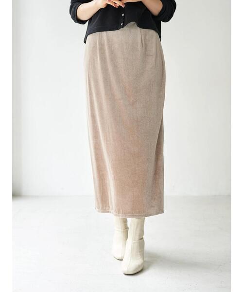 earth music&ecology（アースミュージックアンドエコロジー）の「ベロアカットスカート ＊（スカート・レディース・ダークブルー/ブラック/ベージュ/ラベンダー・FREE）」の13枚目の写真