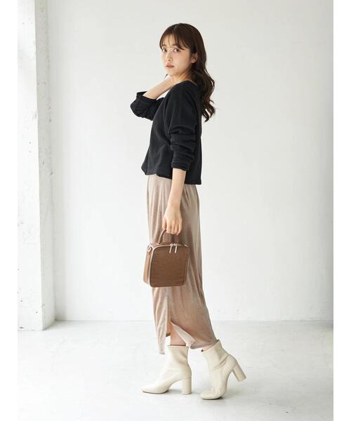 earth music&ecology（アースミュージックアンドエコロジー）の「ベロアカットスカート ＊（スカート・レディース・ダークブルー/ブラック/ベージュ/ラベンダー・FREE）」の17枚目の写真