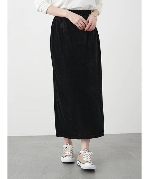 earth music&ecology（アースミュージックアンドエコロジー）の「ベロアカットスカート ＊（スカート・レディース・ダークブルー/ブラック/ベージュ/ラベンダー・FREE）」の19枚目の写真