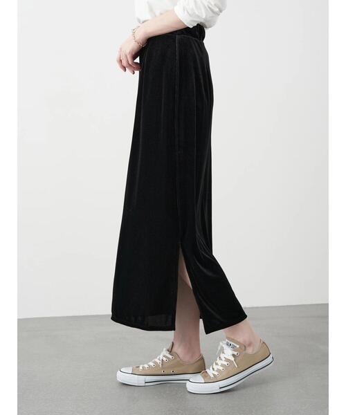 earth music&ecology（アースミュージックアンドエコロジー）の「ベロアカットスカート ＊（スカート・レディース・ダークブルー/ブラック/ベージュ/ラベンダー・FREE）」の20枚目の写真