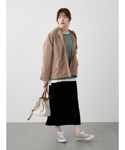 earth music&ecology（アースミュージックアンドエコロジー）の「ベロアカットスカート ＊（スカート・レディース・ダークブルー/ブラック/ベージュ/ラベンダー・FREE）」の22枚目の写真