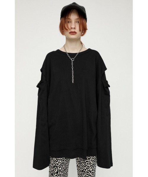 SLY（スライ）の「DOUBLE STRUCTURE L/T ロングスリーブ Tシャツ（Tシャツ/カットソー・レディース・ホワイト/ブラック/ベージュ・FREE）」の14枚目の写真