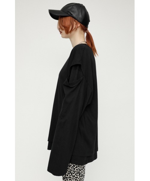 SLY（スライ）の「DOUBLE STRUCTURE L/T ロングスリーブ Tシャツ（Tシャツ/カットソー・レディース・ホワイト/ブラック/ベージュ・FREE）」の15枚目の写真