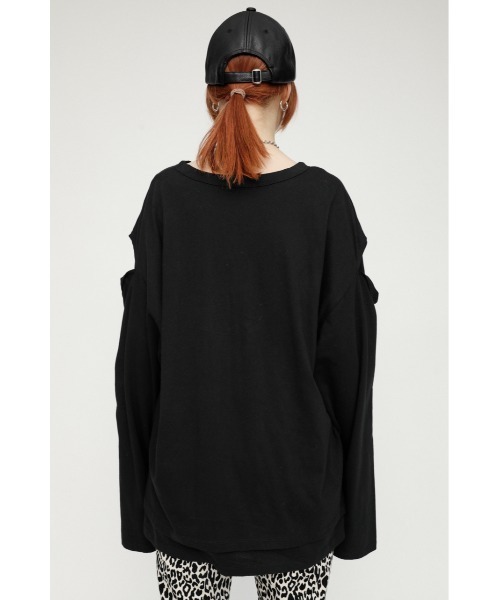 SLY（スライ）の「DOUBLE STRUCTURE L/T ロングスリーブ Tシャツ（Tシャツ/カットソー・レディース・ホワイト/ブラック/ベージュ・FREE）」の16枚目の写真