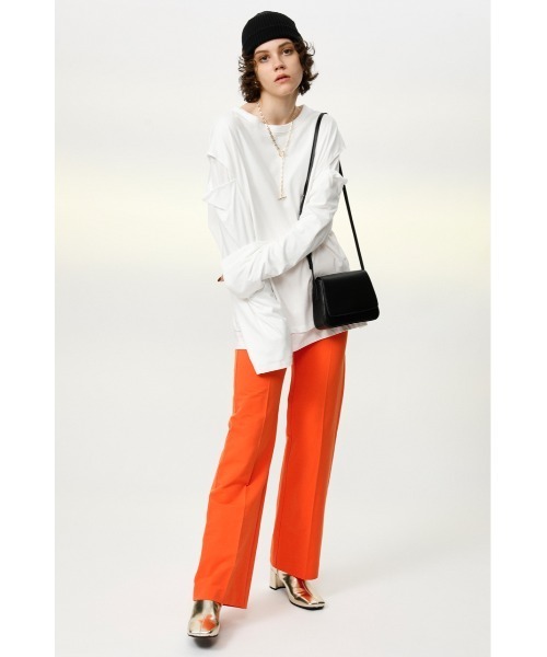 SLY（スライ）の「DOUBLE STRUCTURE L/T ロングスリーブ Tシャツ（Tシャツ/カットソー・レディース・ホワイト/ブラック/ベージュ・FREE）」の5枚目の写真