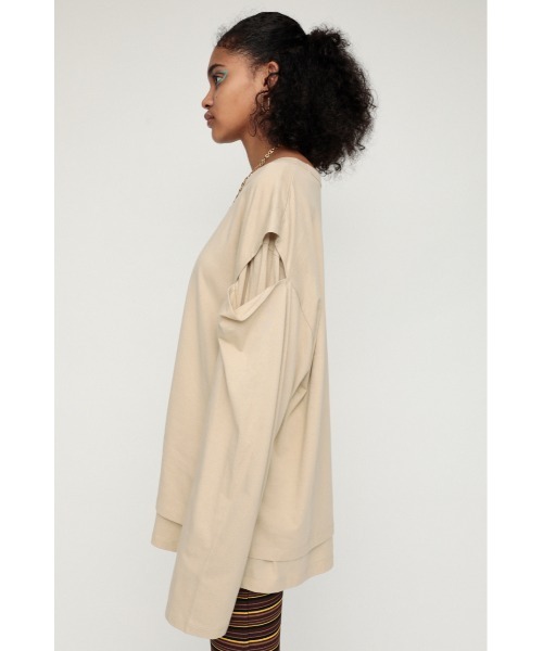 SLY（スライ）の「DOUBLE STRUCTURE L/T ロングスリーブ Tシャツ（Tシャツ/カットソー・レディース・ホワイト/ブラック/ベージュ・FREE）」の20枚目の写真