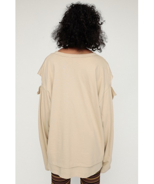 SLY（スライ）の「DOUBLE STRUCTURE L/T ロングスリーブ Tシャツ（Tシャツ/カットソー・レディース・ホワイト/ブラック/ベージュ・FREE）」の21枚目の写真