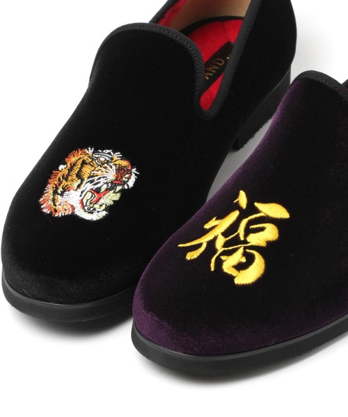 ベロア刺繍スリッポン willselection 新品 Mサイズ