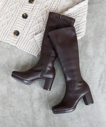 NOFALL | ストームチャンキーヒールストレッチロングブーツ(ブーツ)