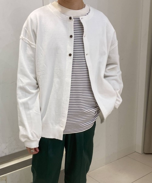 HEYUMM（ヘユム）の「HEYUMM　2WAYルーズスウエットカーディガン（カーディガン/ボレロ・レディース・アイボリー/ピンク系その他/チャコールグレー・ONE）」の15枚目の写真