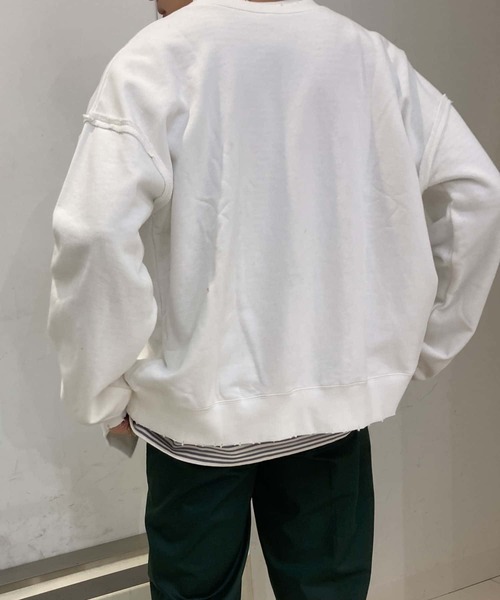 HEYUMM（ヘユム）の「HEYUMM　2WAYルーズスウエットカーディガン（カーディガン/ボレロ・レディース・アイボリー/ピンク系その他/チャコールグレー・ONE）」の4枚目の写真