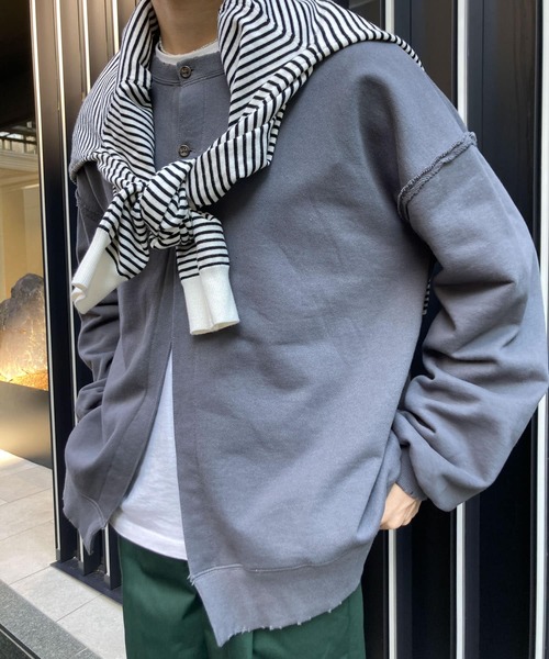 HEYUMM（ヘユム）の「HEYUMM　2WAYルーズスウエットカーディガン（カーディガン/ボレロ・レディース・アイボリー/ピンク系その他/チャコールグレー・ONE）」の19枚目の写真