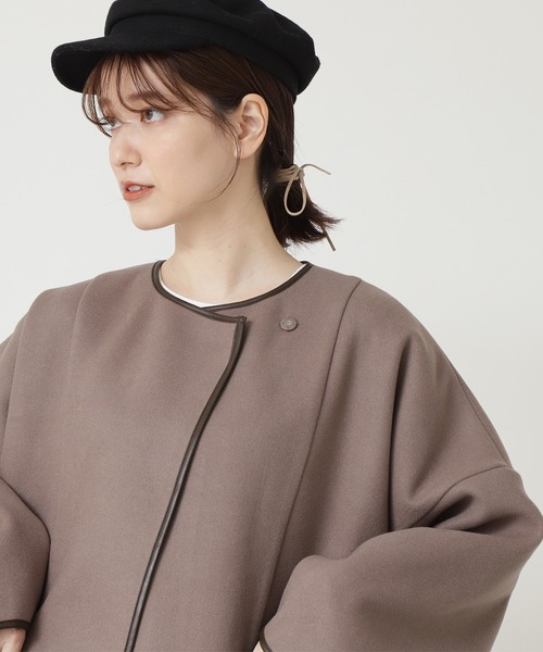 N.（N. Natural Beauty Basic）（エヌエヌナチュラルビューティーベーシック）の「◆ジャージーメルトンポンチョコート（ポンチョ・レディース・ベージュ/カーキ・MEDIUM）」の12枚目の写真