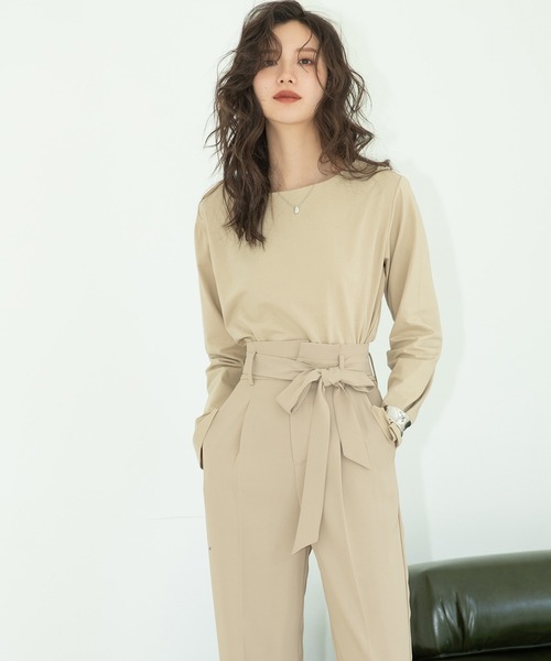 SAISON DE PAPILLON(セゾンドパピヨン)の「ボートネックカットソー(Tシャツ/カットソー・レディース・ベージュ/ホワイト・L/M/S)」の9枚目の写真