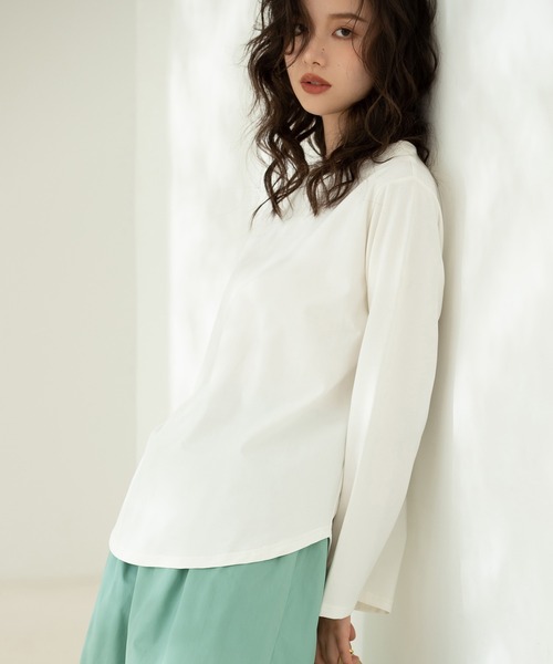 SAISON DE PAPILLON(セゾンドパピヨン)の「ボートネックカットソー(Tシャツ/カットソー・レディース・ベージュ/ホワイト・L/M/S)」の15枚目の写真
