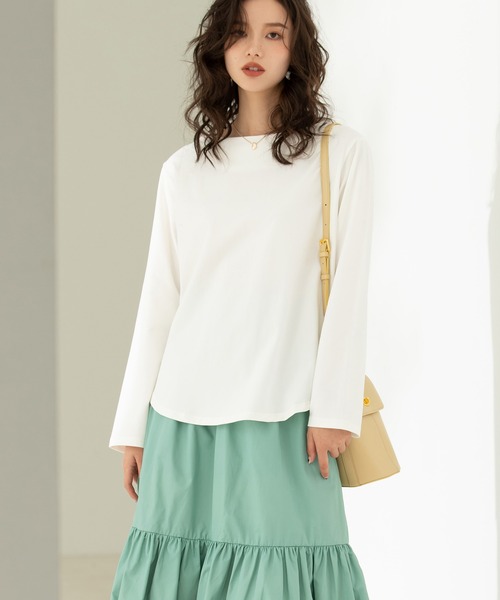 SAISON DE PAPILLON(セゾンドパピヨン)の「ボートネックカットソー(Tシャツ/カットソー・レディース・ベージュ/ホワイト・L/M/S)」の19枚目の写真