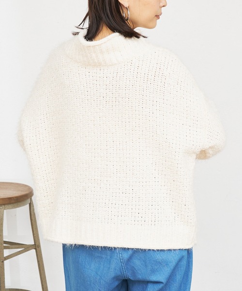 BONbazaar（ボンバザール）の「モールシャギーニット（ニット/セーター・レディース・シルバー/アイボリー・FREE）」の8枚目の写真