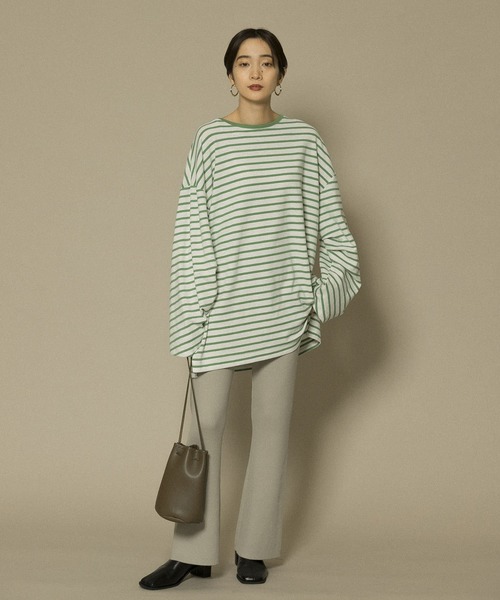 KBF(ケイビーエフ)の「フレアRIBニットパンツ(その他パンツ・レディース・チャコールグレー/ライトグレー/ブラック・ONE)」の22枚目の写真