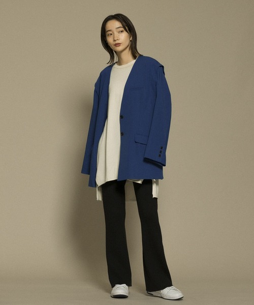 KBF(ケイビーエフ)の「フレアRIBニットパンツ(その他パンツ・レディース・チャコールグレー/ライトグレー/ブラック・ONE)」の8枚目の写真