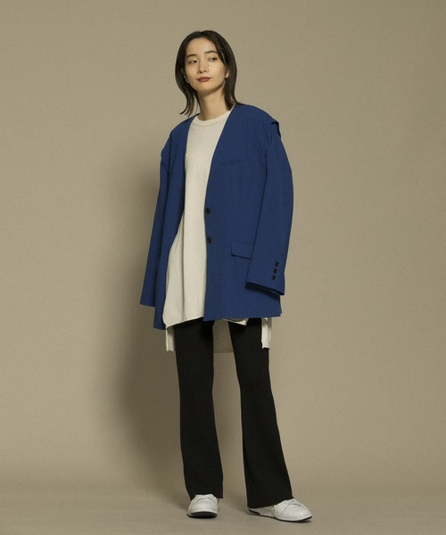 KBF(ケイビーエフ)の「フレアRIBニットパンツ(その他パンツ・レディース・チャコールグレー/ライトグレー/ブラック・ONE)」の9枚目の写真