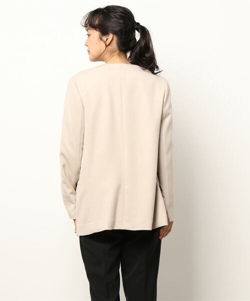 PICCIN（ピッチン）の「ノーカラーダブルジャケット（ノーカラージャケット・レディース・ブラウン/ベージュ/ネイビー・M/L）」の7枚目の写真