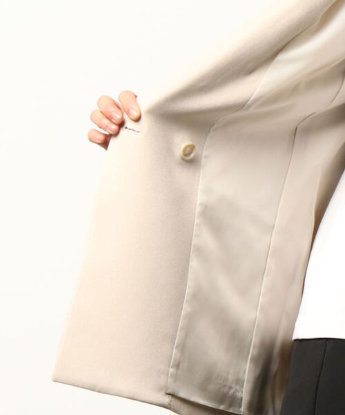 PICCIN（ピッチン）の「ノーカラーダブルジャケット（ノーカラージャケット・レディース・ブラウン/ベージュ/ネイビー・M/L）」の11枚目の写真