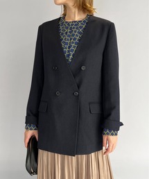 PICCIN | ノーカラーダブルジャケット(ノーカラージャケット)