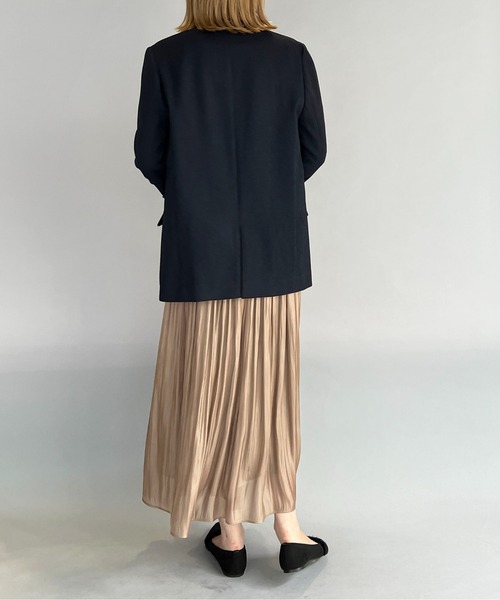 PICCIN（ピッチン）の「ノーカラーダブルジャケット（ノーカラージャケット・レディース・ブラウン/ベージュ/ネイビー・M/L）」の19枚目の写真