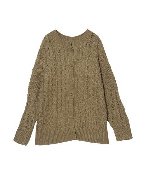 Re:EDIT（リエディ）の「ロービング３WAYランダムケーブルミドル丈カーディガン（カーディガン/ボレロ・レディース・モカ/ブルー/アイボリー/パープル系その他・MEDIUM/LARGE）」の5枚目の写真