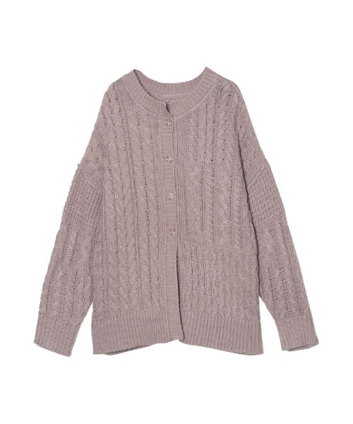 Re:EDIT（リエディ）の「ロービング３WAYランダムケーブルミドル丈カーディガン（カーディガン/ボレロ・レディース・モカ/ブルー/アイボリー/パープル系その他・MEDIUM/LARGE）」の6枚目の写真