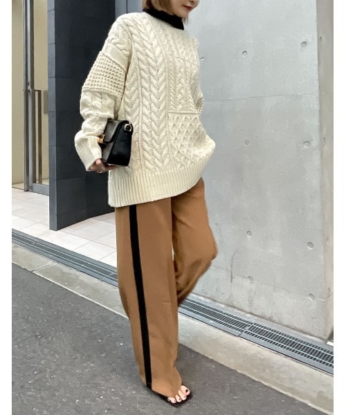 Re:EDIT（リエディ）の「ロービング３WAYランダムケーブルミドル丈カーディガン（カーディガン/ボレロ・レディース・モカ/ブルー/アイボリー/パープル系その他・MEDIUM/LARGE）」の16枚目の写真