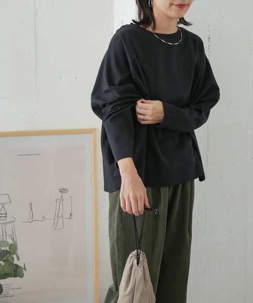 URBAN RESEARCH DOORS(アーバンリサーチドアーズ)の「コットンポンチョプルオーバー(Tシャツ/カットソー・レディース・ネイビー/オフホワイト/グレー系その他・ONE)」の3枚目の写真