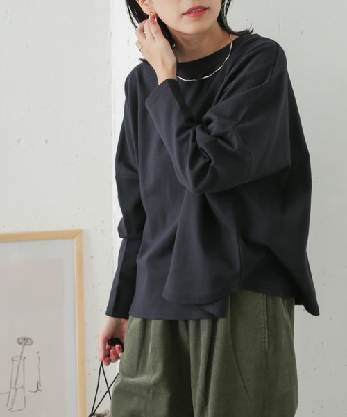 URBAN RESEARCH DOORS(アーバンリサーチドアーズ)の「コットンポンチョプルオーバー(Tシャツ/カットソー・レディース・ネイビー/オフホワイト/グレー系その他・ONE)」の4枚目の写真